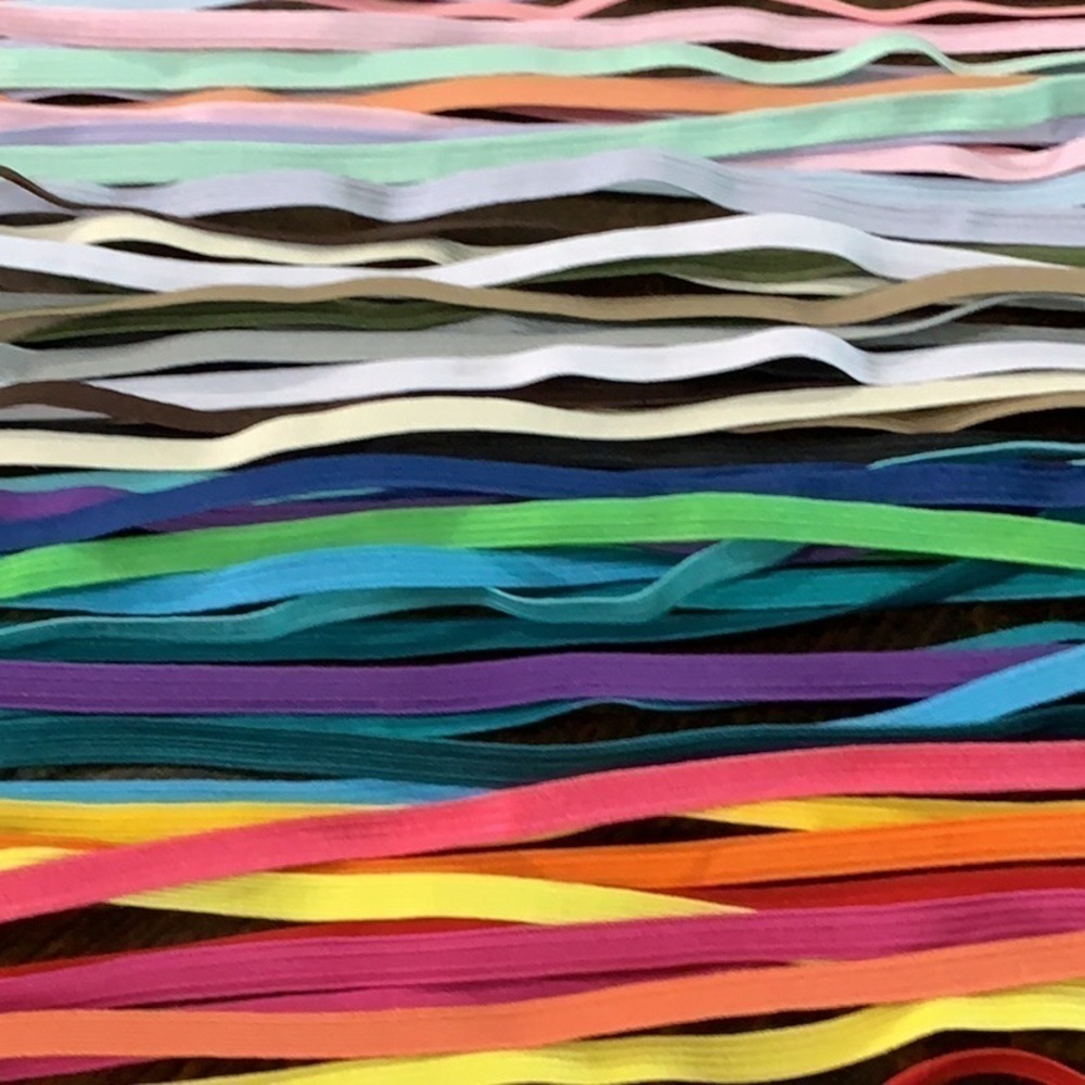 Lot of Elastic 28 colors, 1/4 inch elastic, Newborn headbands sewing elastic